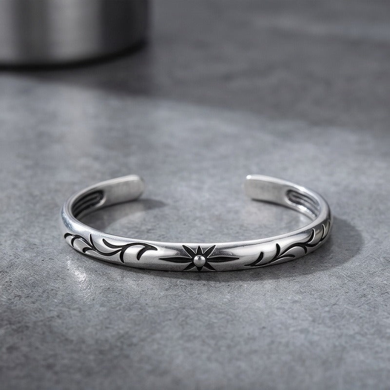 Kemstone Titanium Steel Snake Cuff Bracelet for Men Vintage Scale Design KB214265-LU