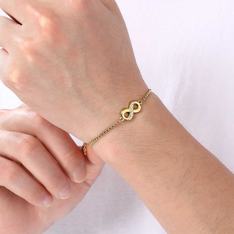 Kemstone Stainless Steel Infinity Symbol Bracelet for Men & Women Minimalist Chain KB211227-KFC