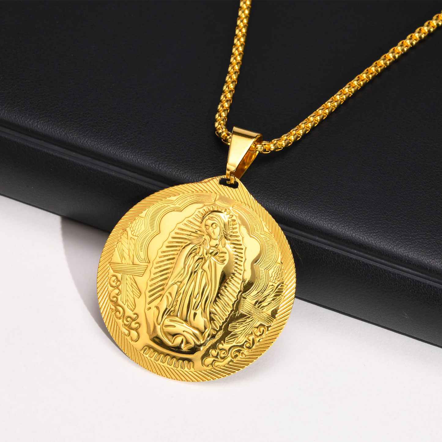 Kemstone Stainless Steel Medallion Necklace for Men Vintage Coin Pendant PN-777