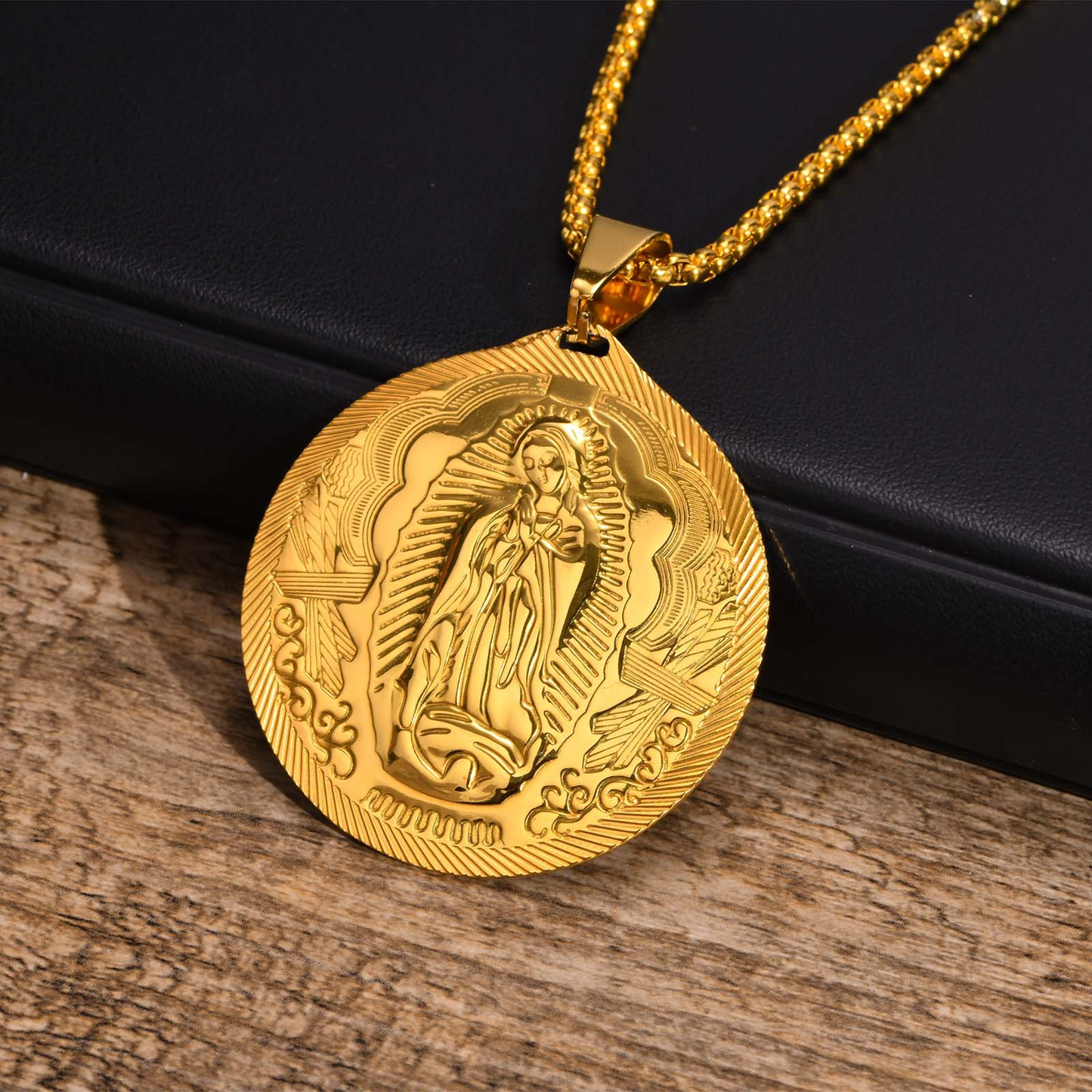 Kemstone Stainless Steel Medallion Necklace for Men Vintage Coin Pendant PN-777
