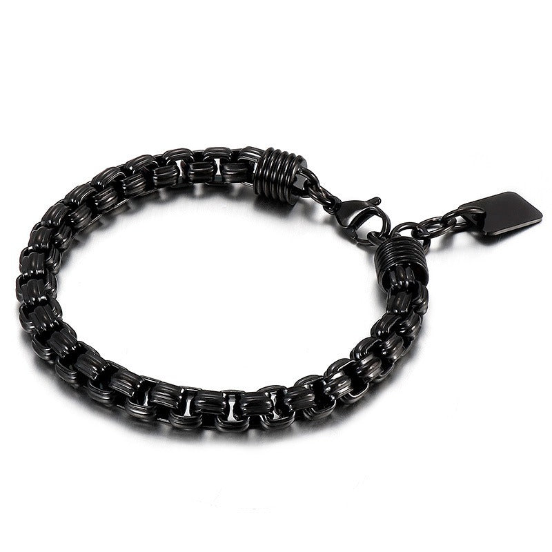 Kemstone Titanium Steel Box Link Bracelet for Men Square Chain Punk Gold Silver Black KB138817-KFC