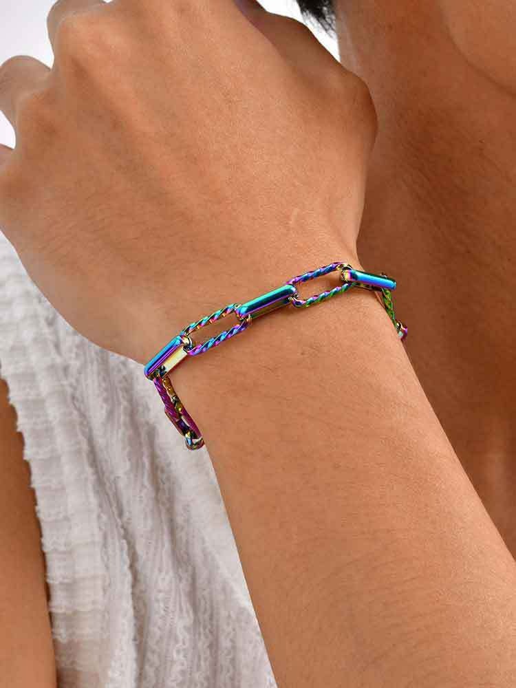 Kemstone Stainless Steel Handcrafted Link Chain Bracelet for Men BR-1705