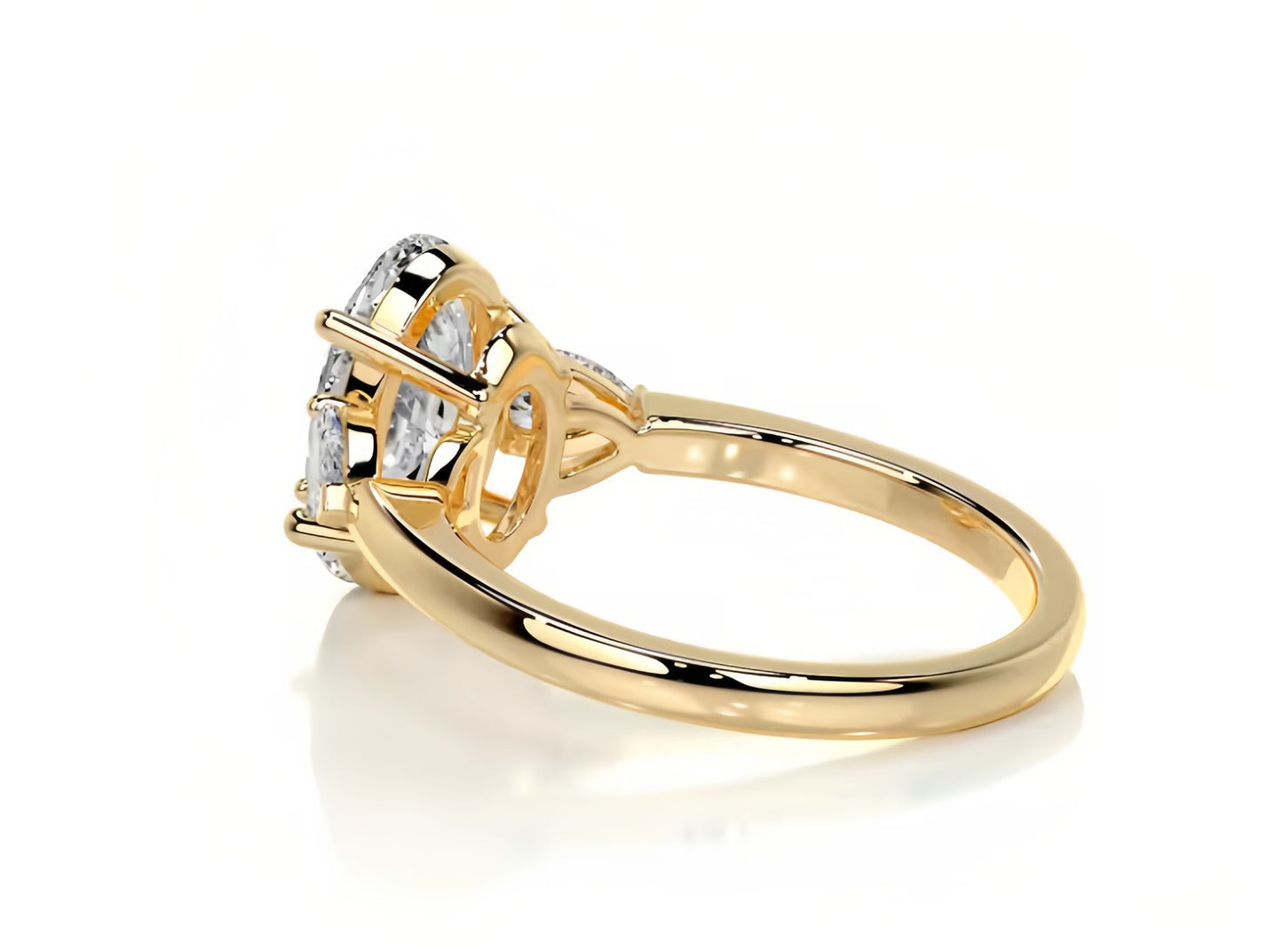 Three-Stone Moissanite Engagement Ring for Women | 2–5CT Heart, Oval, Princess, Emerald Cuts