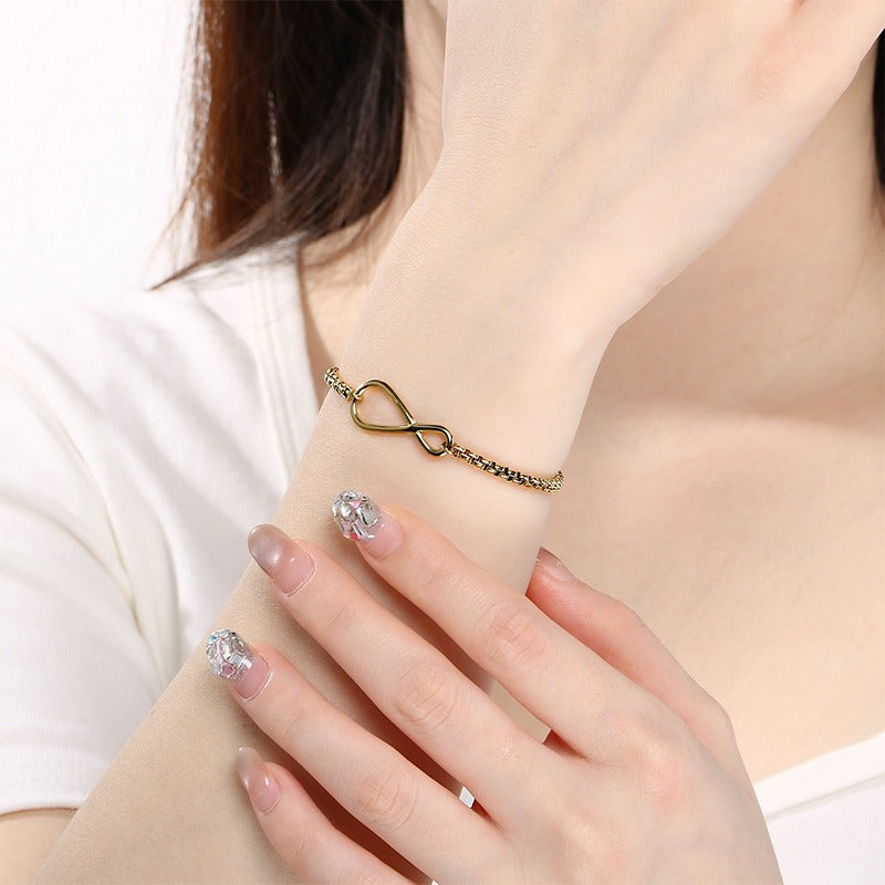 Kemstone Stainless Steel Infinity Symbol Bracelet for Men & Women Minimalist Chain KB211227-KFC