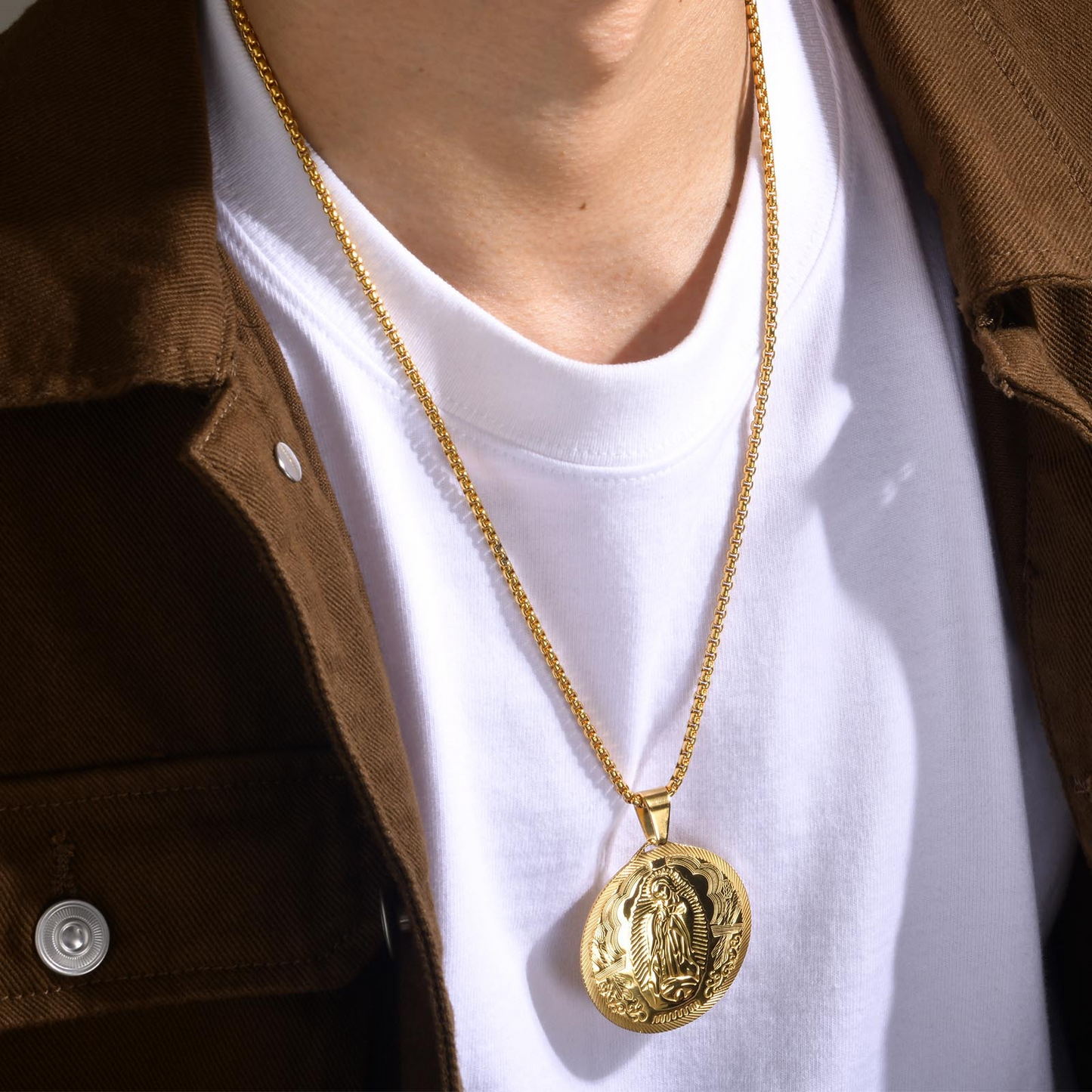 Kemstone Stainless Steel Medallion Necklace for Men Vintage Coin Pendant PN-777
