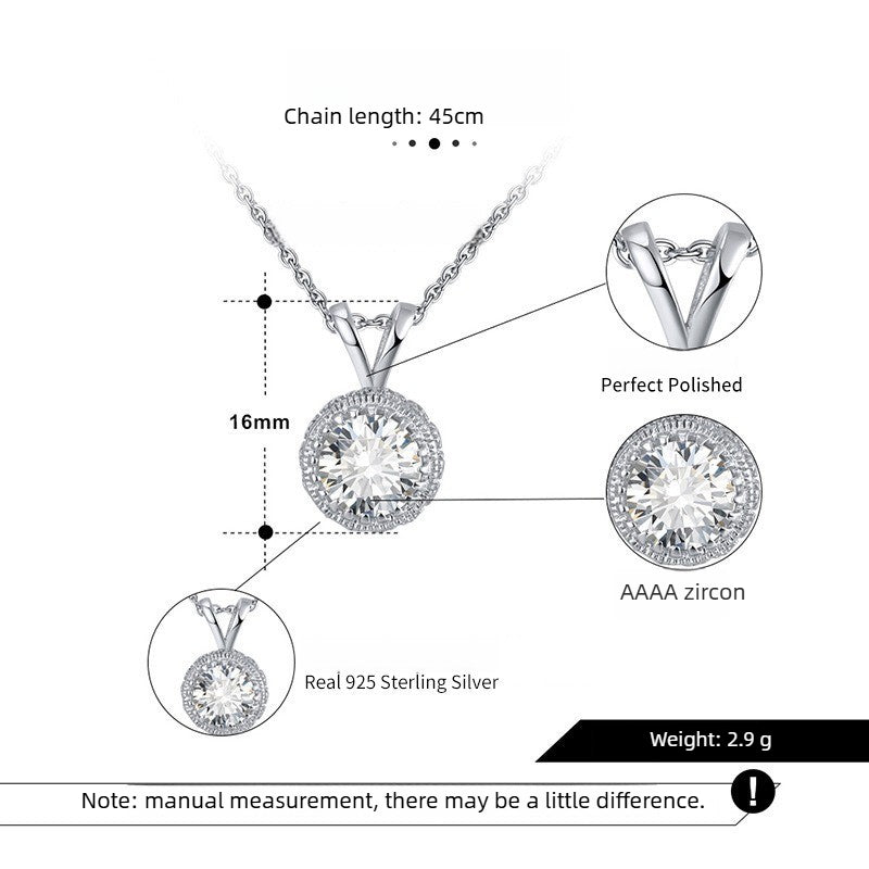 Kemstone 925 Sterling Silver Cubic Zirconia Halo Pendant Necklace for Women SN215