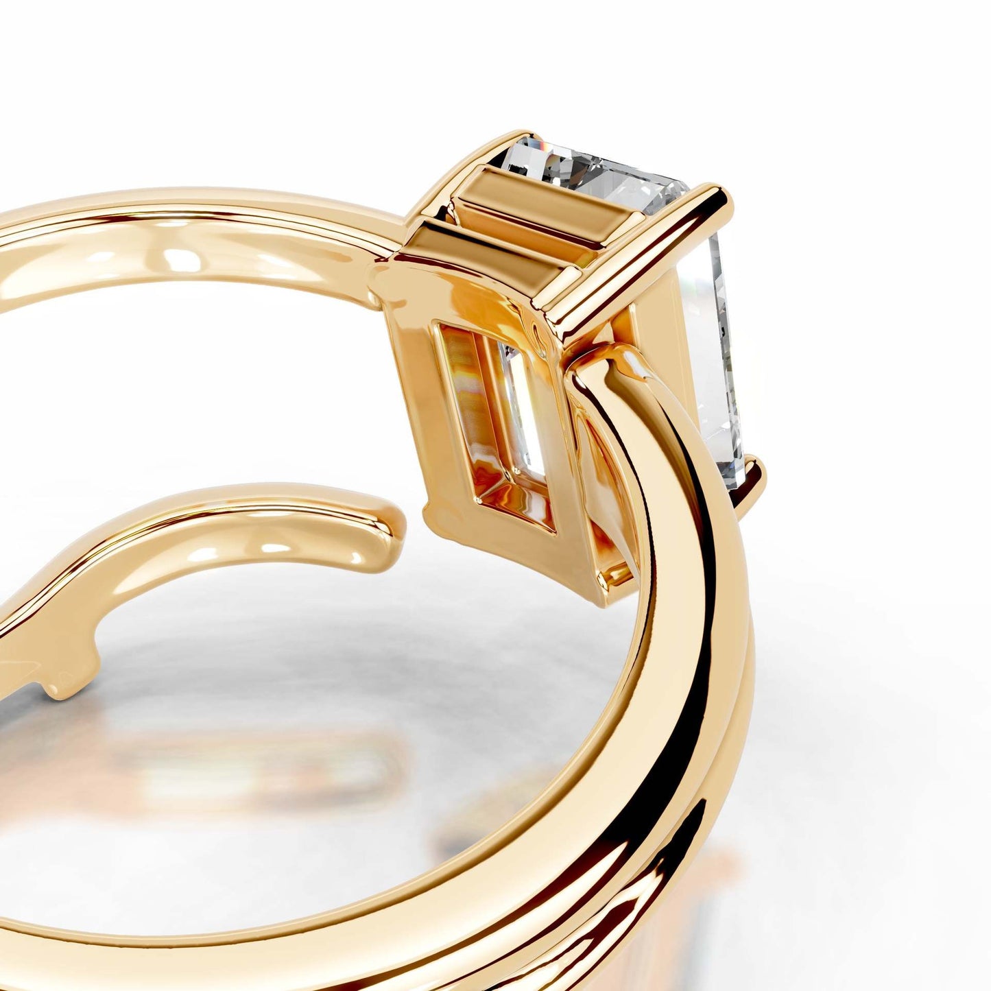 Kemstone Flora Series Moissanite Rings for Women | 2 Carat D-E Color VVS Clarity | 18K Gold Plated S925 Sterling Silver