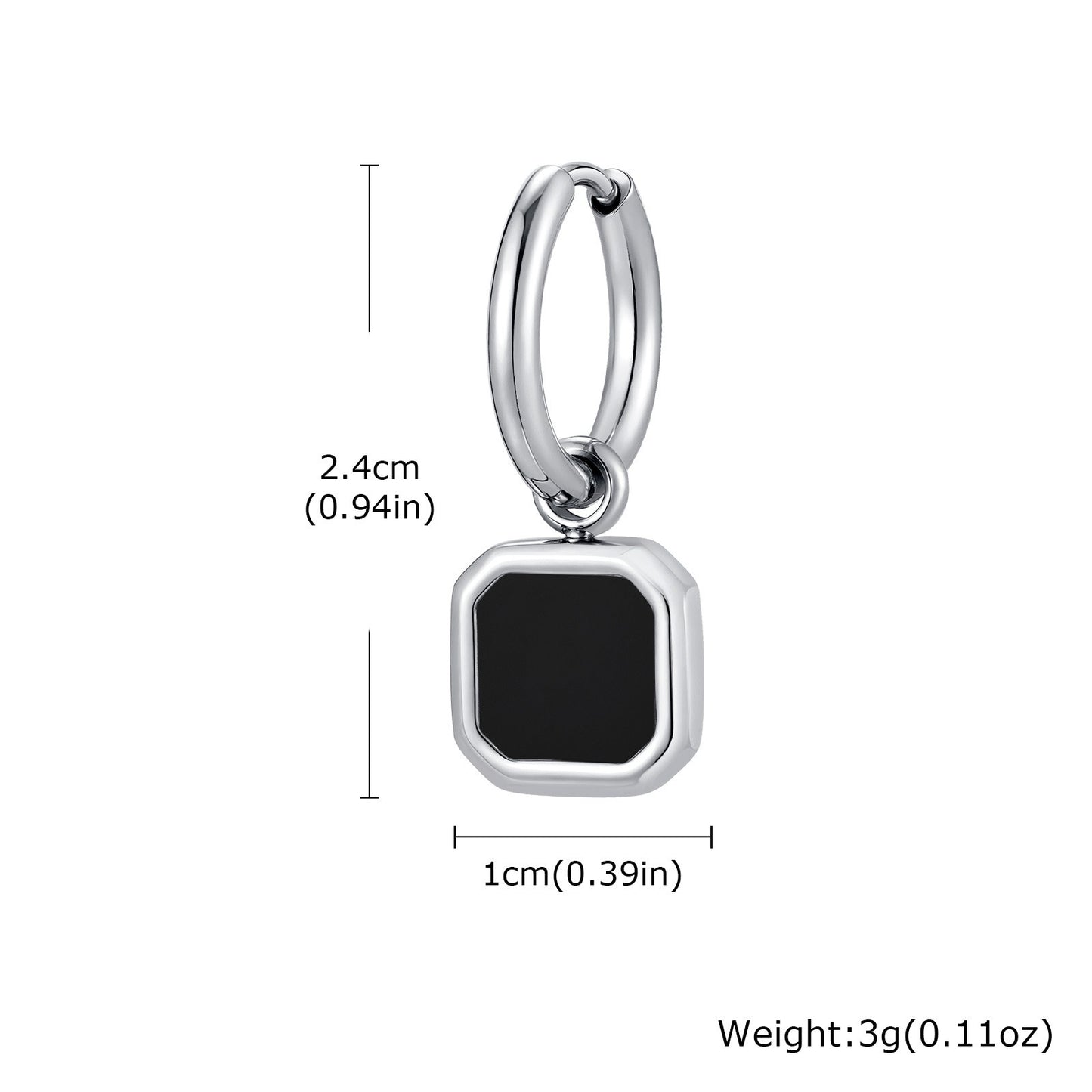 Kemstone Men & Women’s Stainless Steel Square Drop Earrings – Shell, Tiger Eye, Malachite ED-936