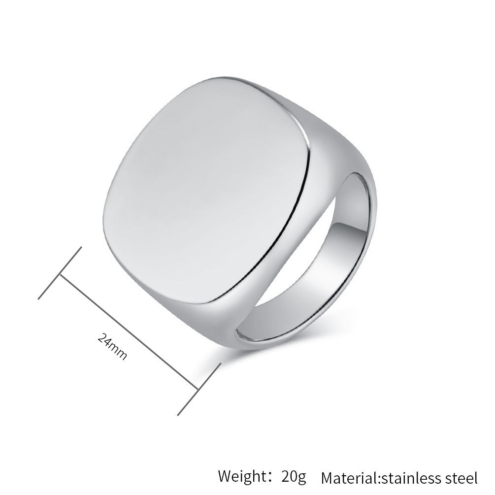 Kemstone Wide Polished Ring for Men Stainless Steel Minimalist K-R899