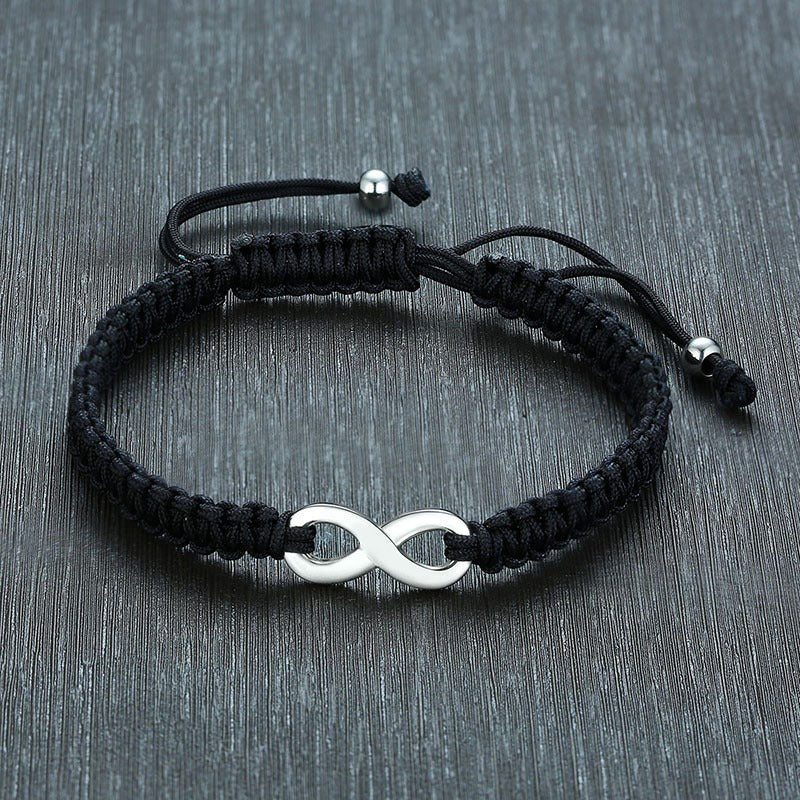 Kemstone Adjustable Ankh Cross Bracelet – Titanium Steel & Red Black Nylon Rope Men & Women BR525