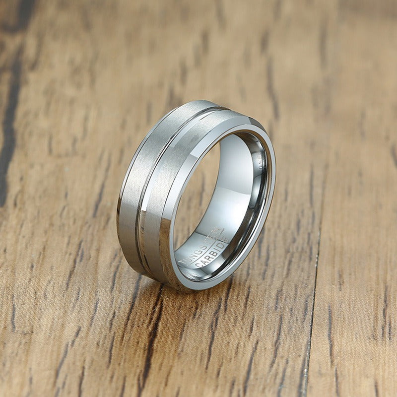 Kemstone 8mm Rugged Tungsten Steel Bottle Opener Ring - Durable Men's Fashion Accessory for Casual & Gifting TCR-039