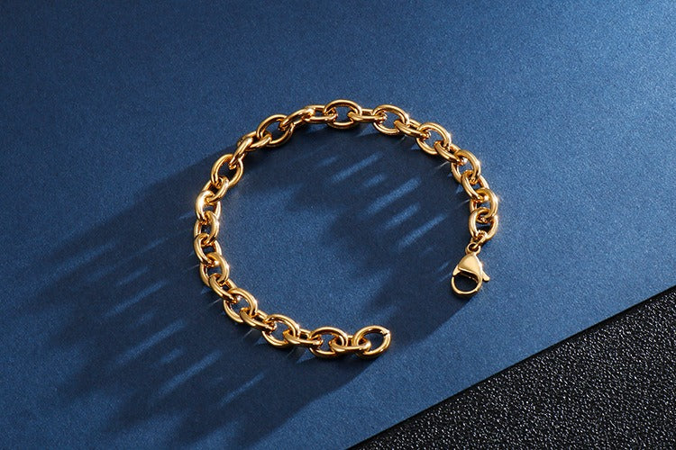 Pulsera Kemstone calada en forma de O - Joyería geométrica de acero inoxidable KB113951-Z