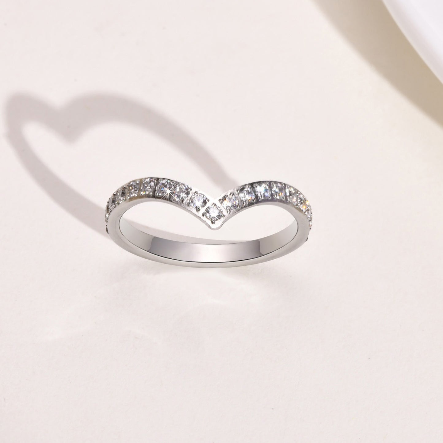 V-Edge Steel Ring – Gold-Plated Power Symbol with Zircon Grit R-665