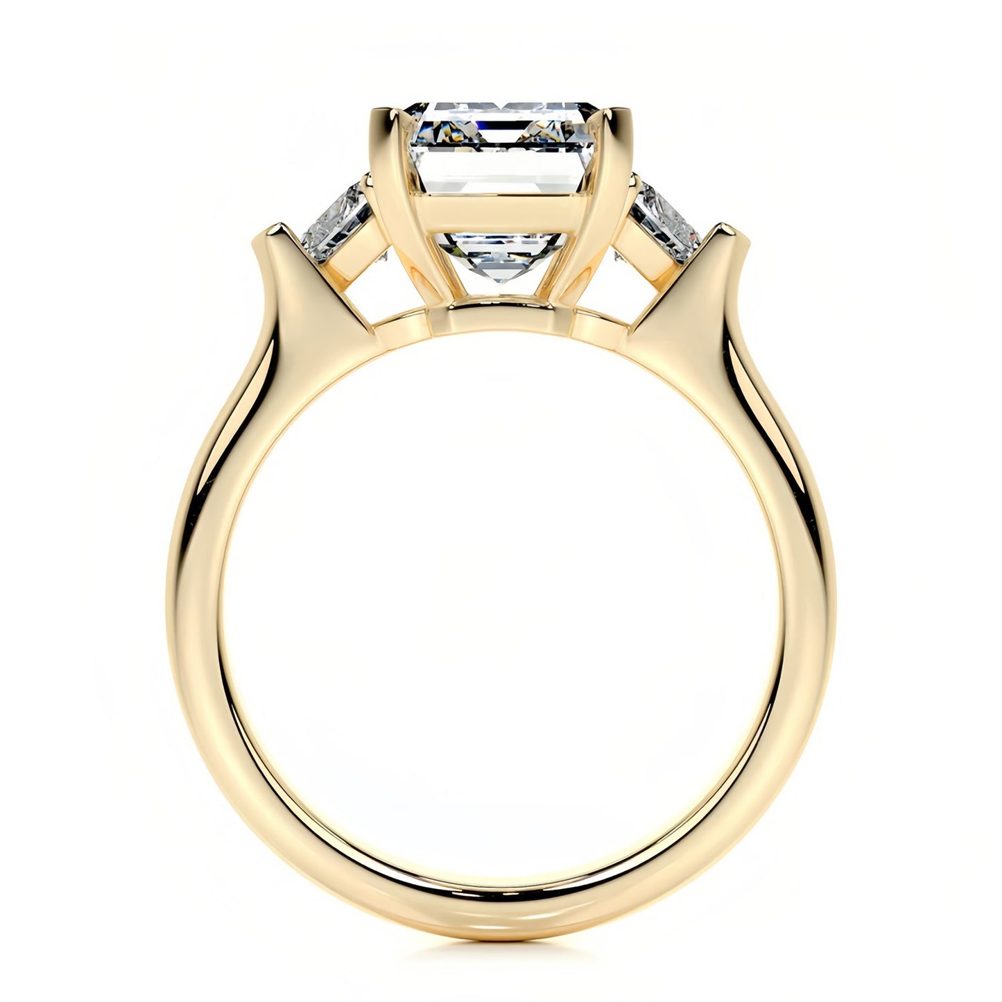 Three-Stone Moissanite Engagement Ring for Women | 2–5CT Heart, Oval, Princess, Emerald Cuts