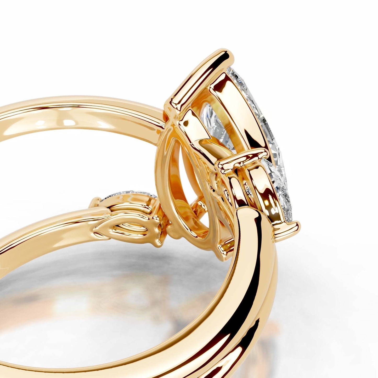 Kemstone Flora Series Moissanite Rings for Women | 2 Carat D-E Color VVS Clarity | 18K Gold Plated S925 Sterling Silver