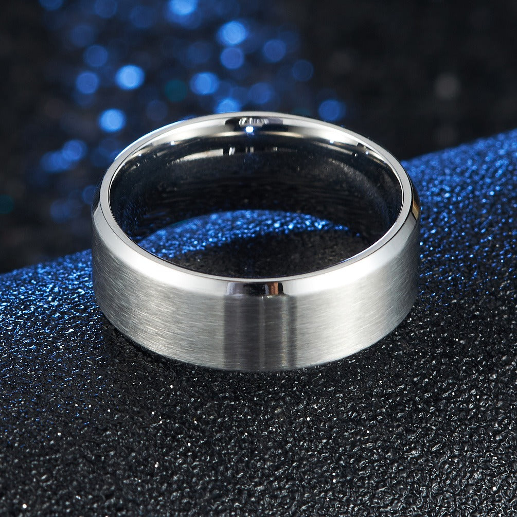 Kemstone Matte Brushed Couple Rings – Titanium Steel Wedding & Engagement Bands K-R351