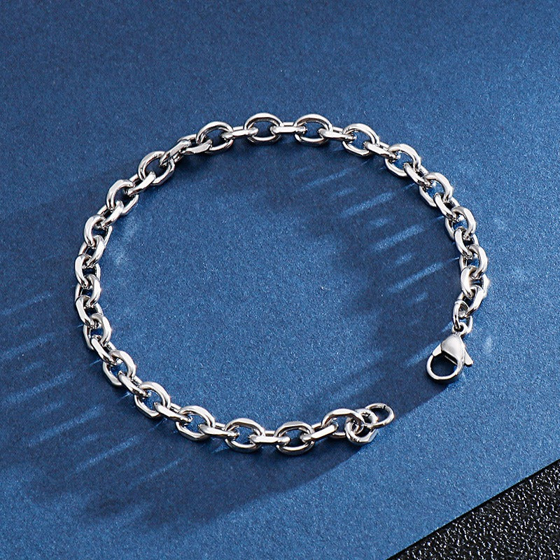 Kemstone Titanium Steel O-Ring Bracelet – Industrial Punk Men’s Street Jewelry KB126640-Z