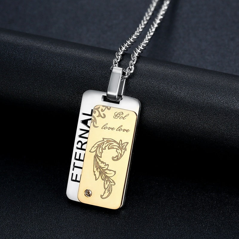 Kemstone Dragon Plate Necklace for Men & Women Stainless Steel TN0292