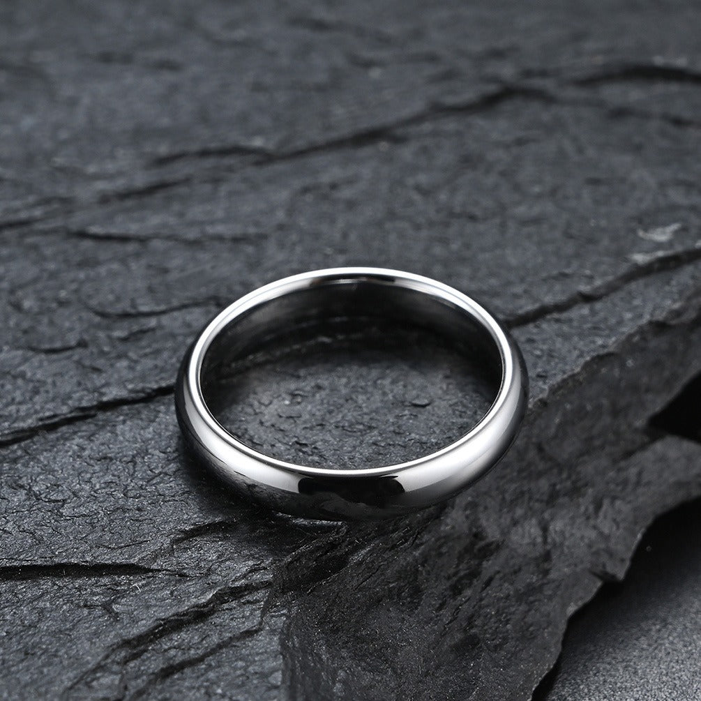 Kemstone Tungsten Carbide Polished Band Ring for Men Women – Minimalist Design K-T010