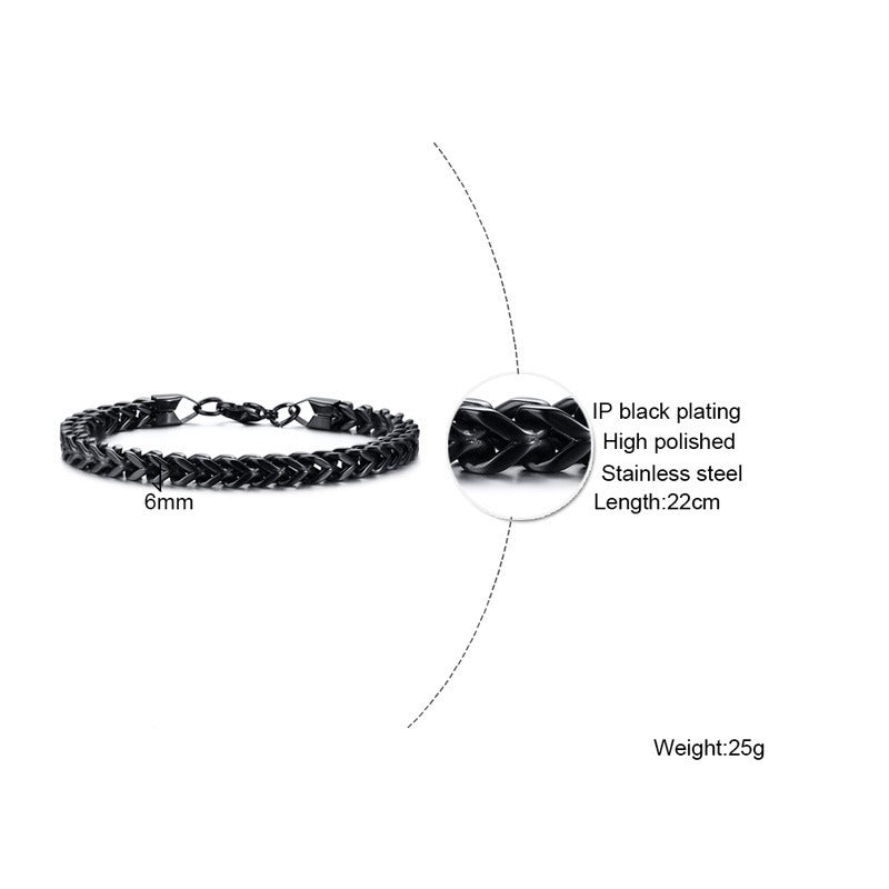 Kemstone Men’s Stainless Steel Viking Chain Bracelet – Hexagonal Link Curb Design BR-625