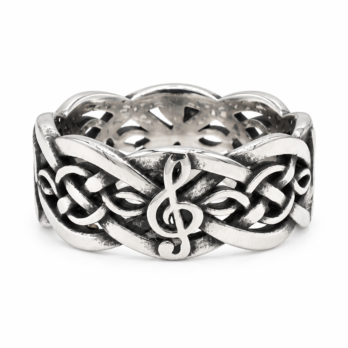 Kemstone Music Note Ring for Men Titanium Steel Celtic Knot Vintage R1685