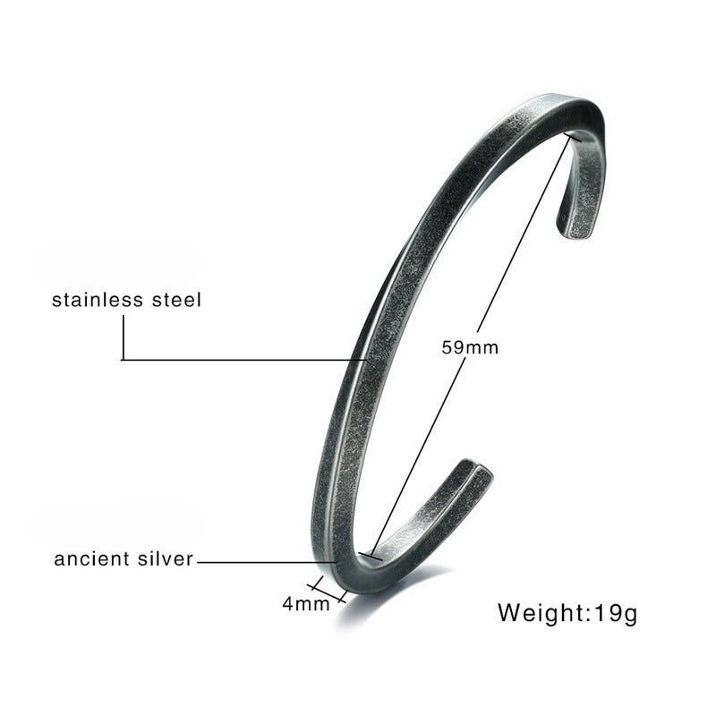 Viking Steel Cuff Bracelet – Norse-Inspired Minimalist Bangle for Men & Women B-169
