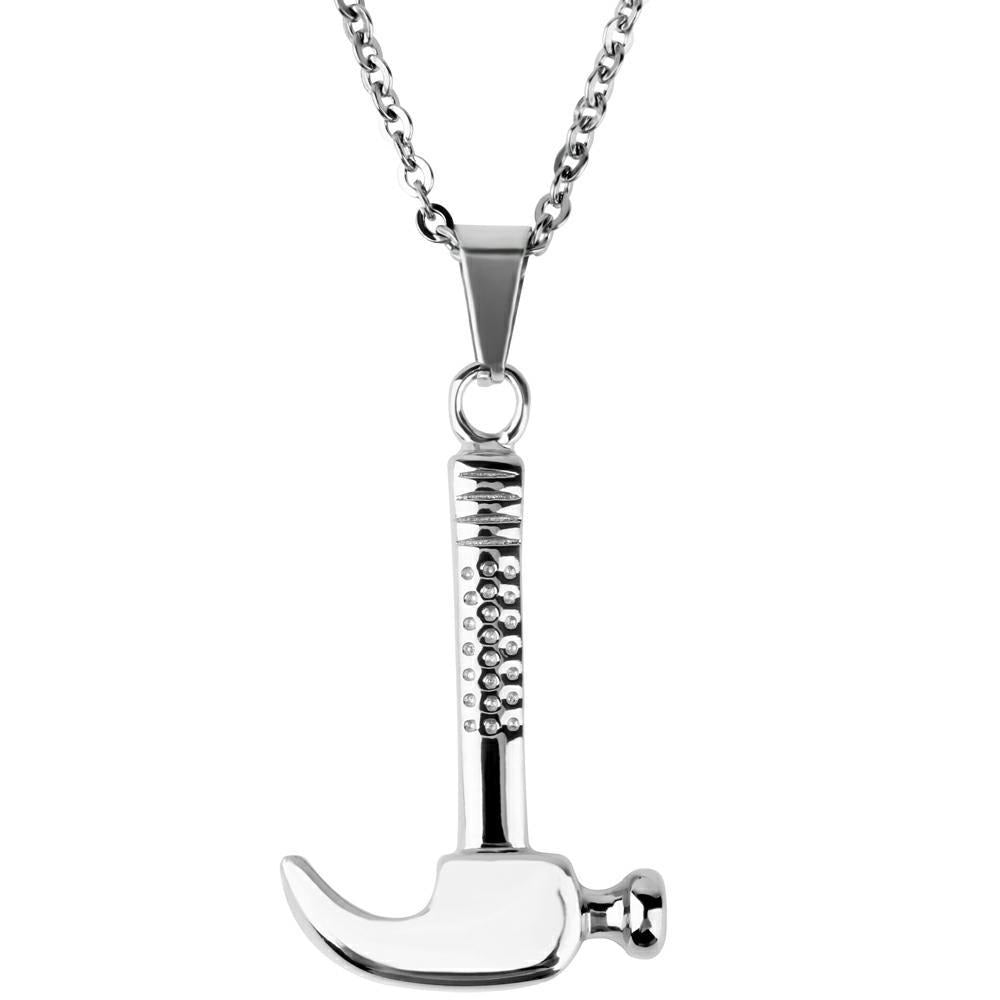 Kemstone Hammer Pendant Necklace for Men Titanium Steel Vintage TN0093