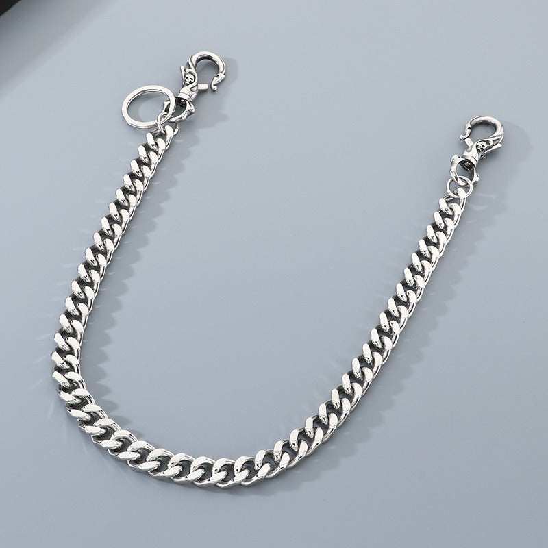 Kemstone Titanium Steel Skull Pants Chain – Double Clasp Street Wallet Chain for Men KK025-Z