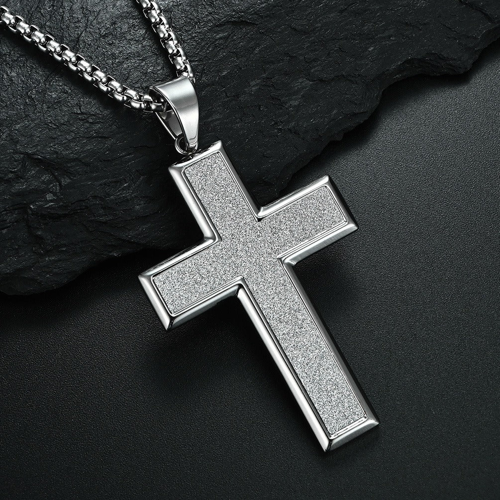 Kemstone Stainless Steel Cross Pendant Necklace for Men K-PT331