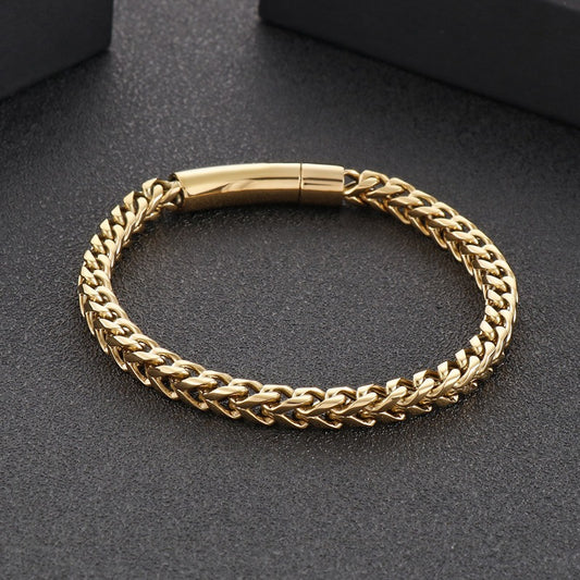 Kemstone Retro Titanium Steel Chain Bracelet – Minimalist Hip-Hop Jewelry for Men’s Daily Wear KB95694