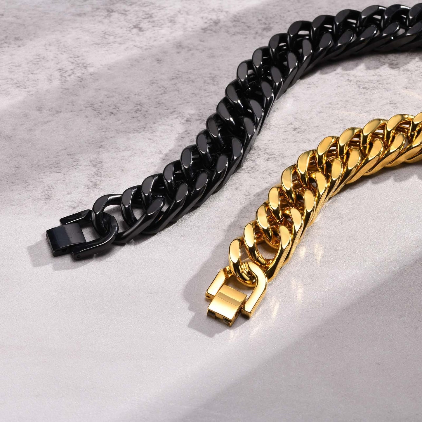Kemstone 15mm Titanium Steel Double-Woven Polished Handmade Men's Bracelet BR-1369