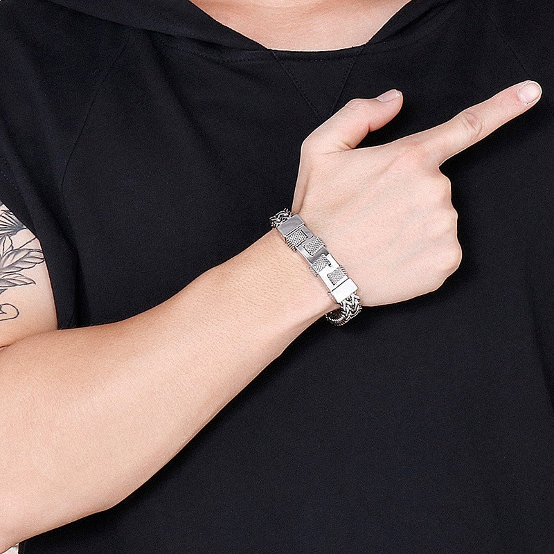 Kemstone Titanium Steel Woven Men’s Bracelet – Street Style KB139686-KFC