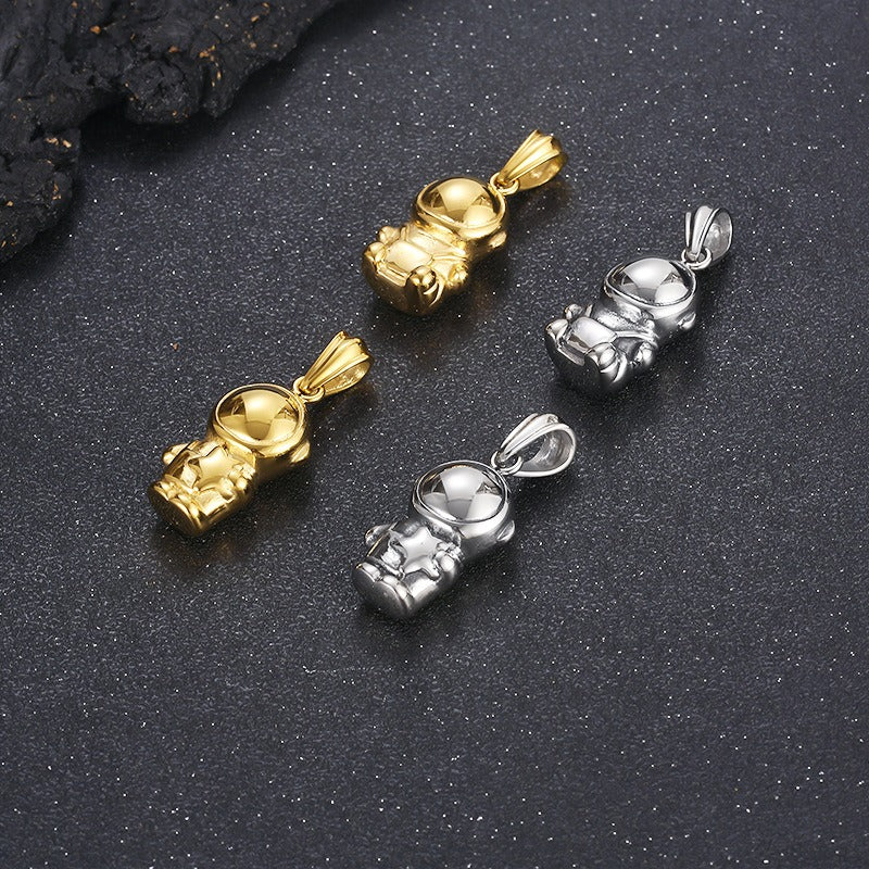 Kemstone Astronaut Titanium Steel Pendant Necklace for Men – Hip Hop Space Figure KP119297-KJX