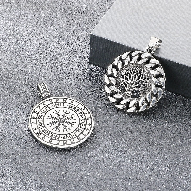 Kemstone Titanium Steel Viking Tree of Life Pendant Necklace for Men KP117703-LU