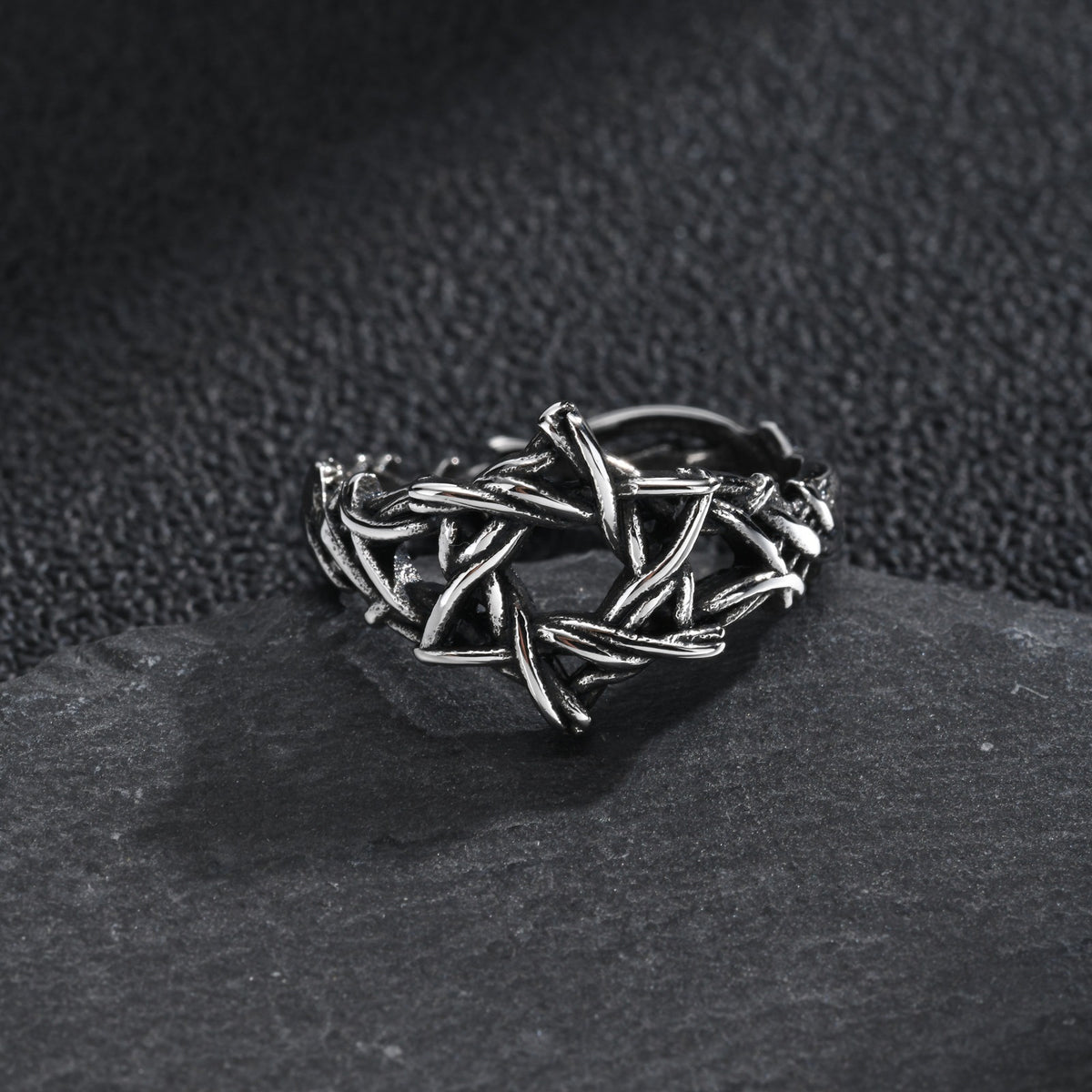 Kemstone Thorn Star Ring for Men Stainless Steel RC-1212
