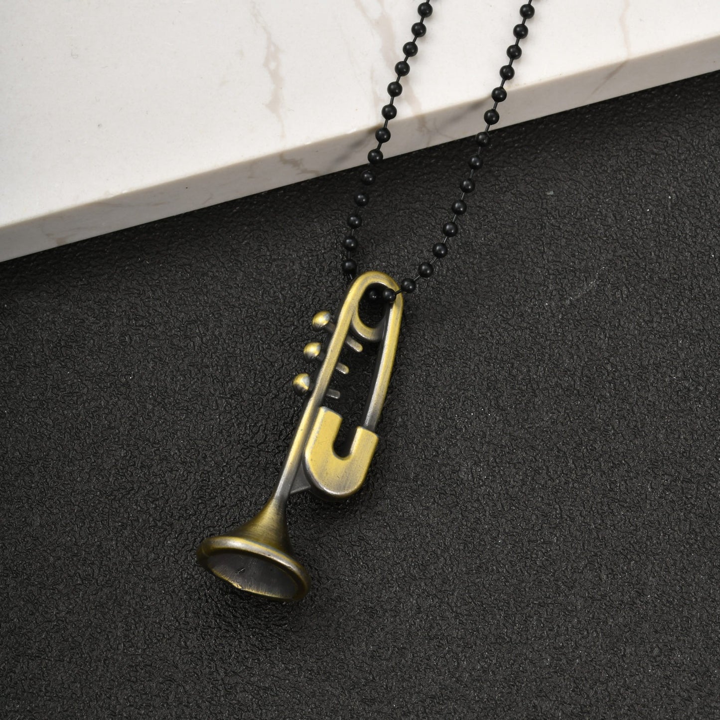 Kemstone Trumpet Pendant Necklace for Men Hip Hop Streetwear Copper NC-3029