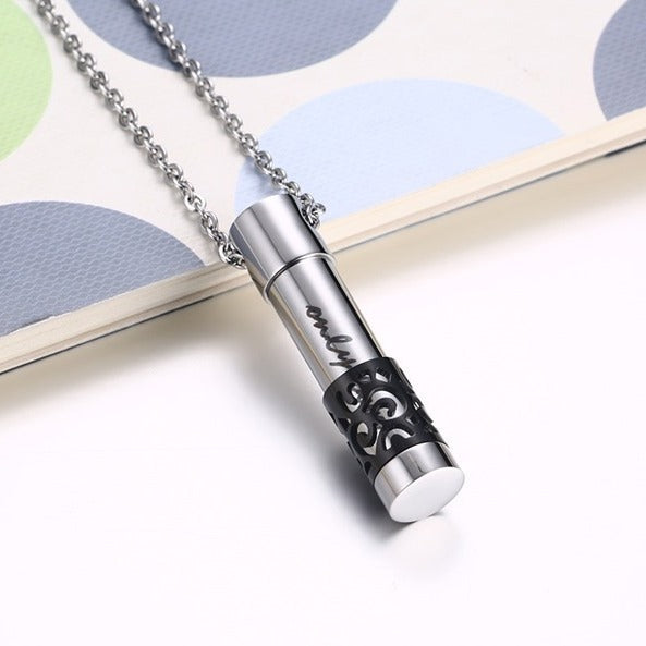 Kemstone Stainless Steel Storage Capsule Pendant Necklace for Men Women PN-533