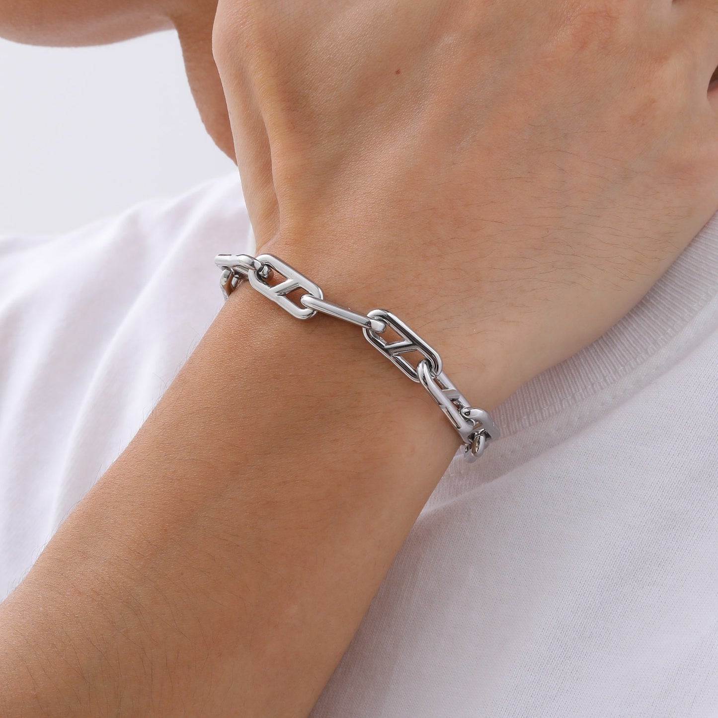 Kemstone Stainless Steel Men’s Bracelet – Minimal Hip Hop Chain BR2162