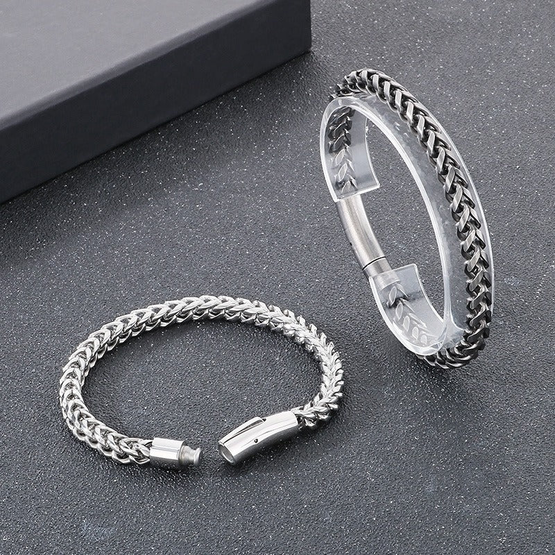 Kemstone Men’s Polished Dragon Spine Chain Bracelet – Stainless Steel Urban Gothic KB95694-BD