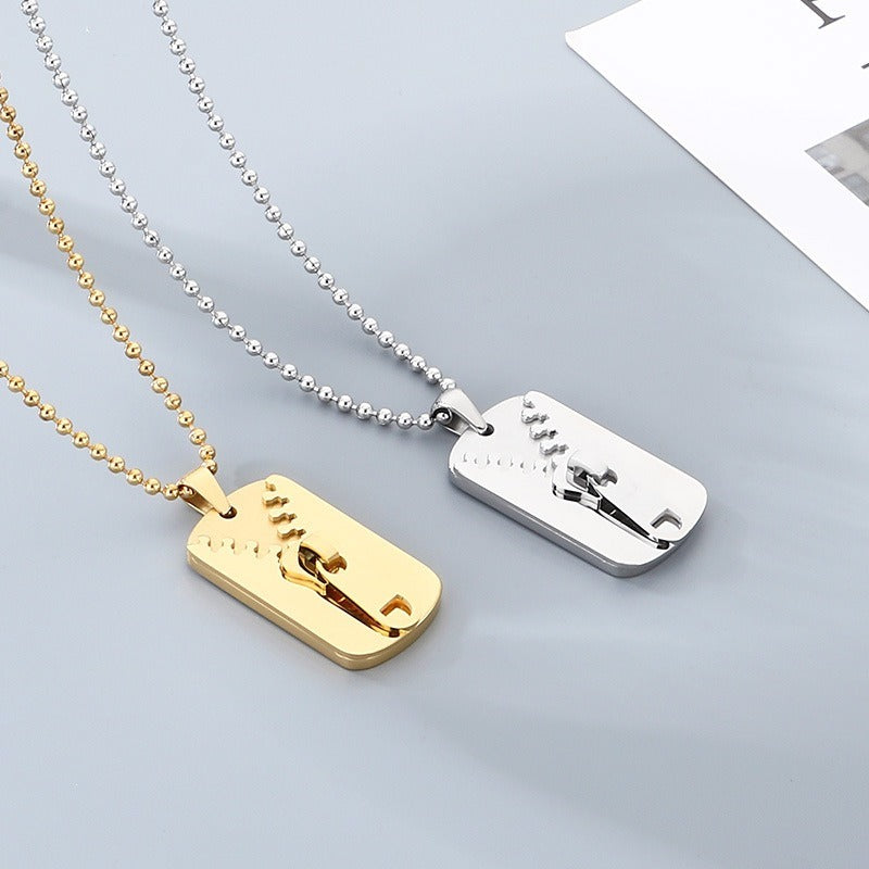 Kemstone Titanium Steel Zipper Tag Pendant Necklace for Men Women KN301415-KFC