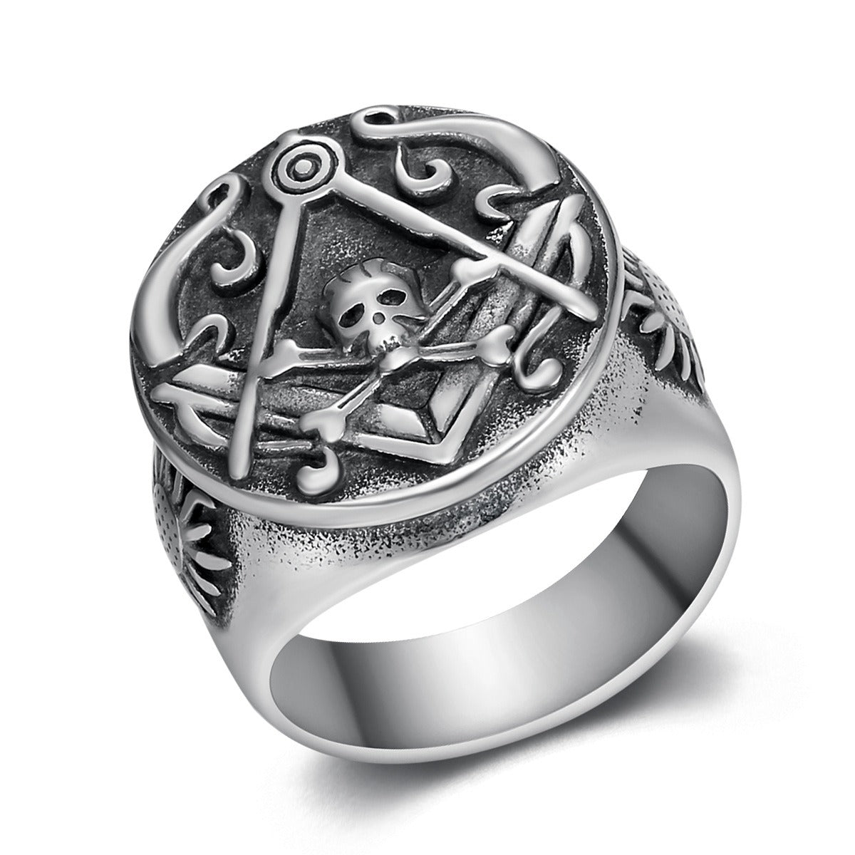 Kemstone Men’s Stainless Steel Skull Ring – Gothic Biker Punk Jewelry TR0499