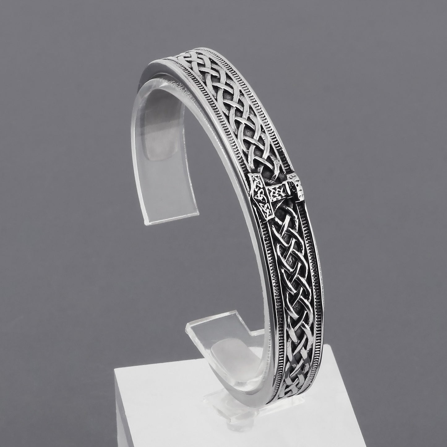 Kemstone Viking Mjölnir Cuff Bracelet – Steel Norse Men’s Jewelry KB182575