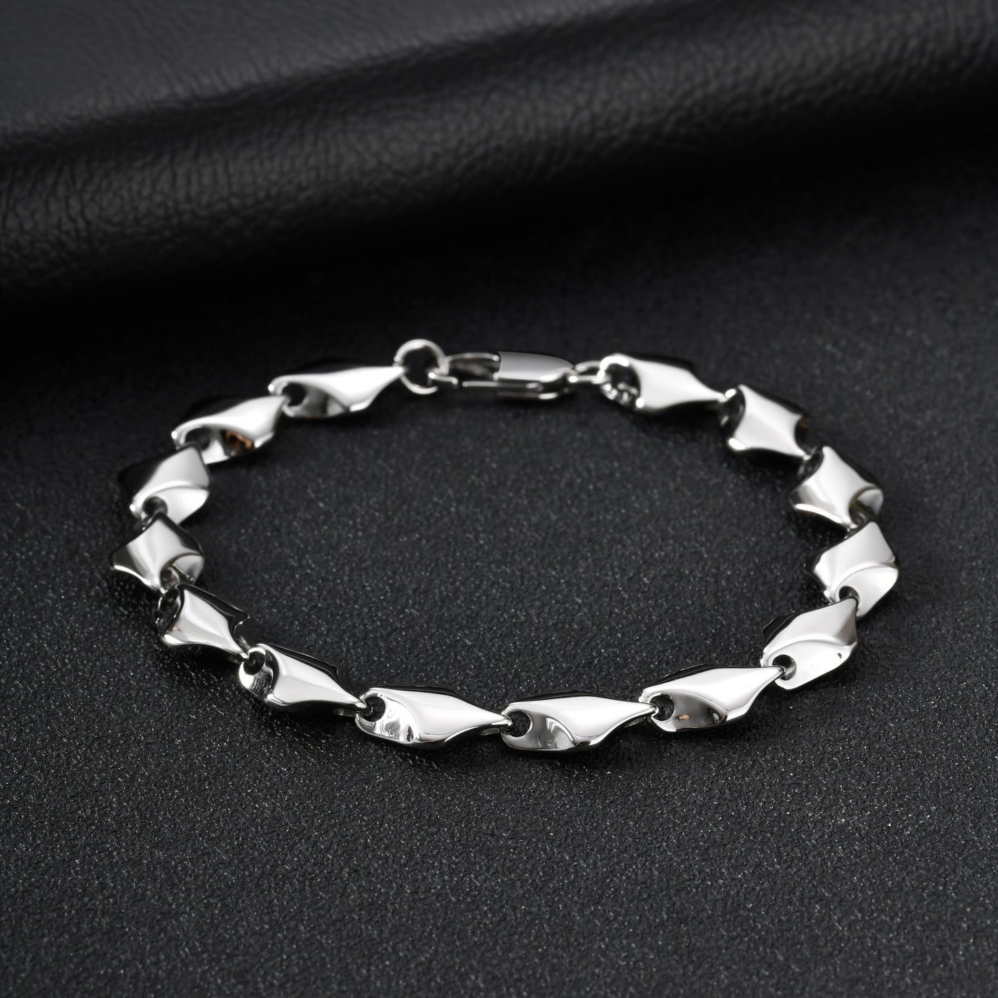 Kemstone Geometric Link Chain Bracelet Stainless Steel Street Style for Men BR-2797