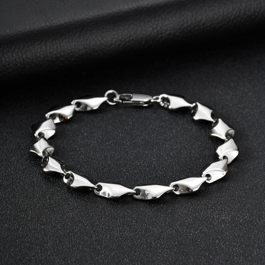 Kemstone Geometric Link Chain Bracelet Stainless Steel Street Style for Men BR-2797