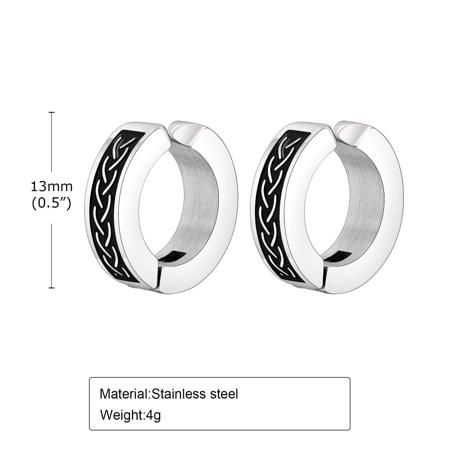 Kemstone Stainless Steel Celtic Knot Ear Clip for Men - Durable Modern Ear Accessory with Ancient Symbolism EH-496