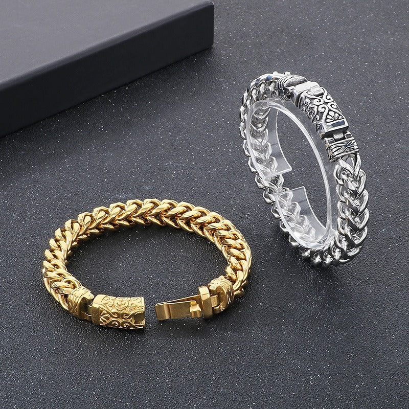 Kemstone Titanium Steel Dragon Bone Chain Bracelet for Men KB180725-KJX