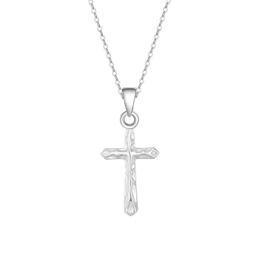 Kemstone 925 Sterling Silver Cross Pendant Necklace for Women Minimal Gold Clavicle Chain GAN02