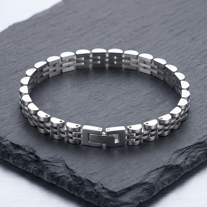 Kemstone Titanium Steel Link Bracelet for Men Two Tone Watch Band Style KB215164-KL