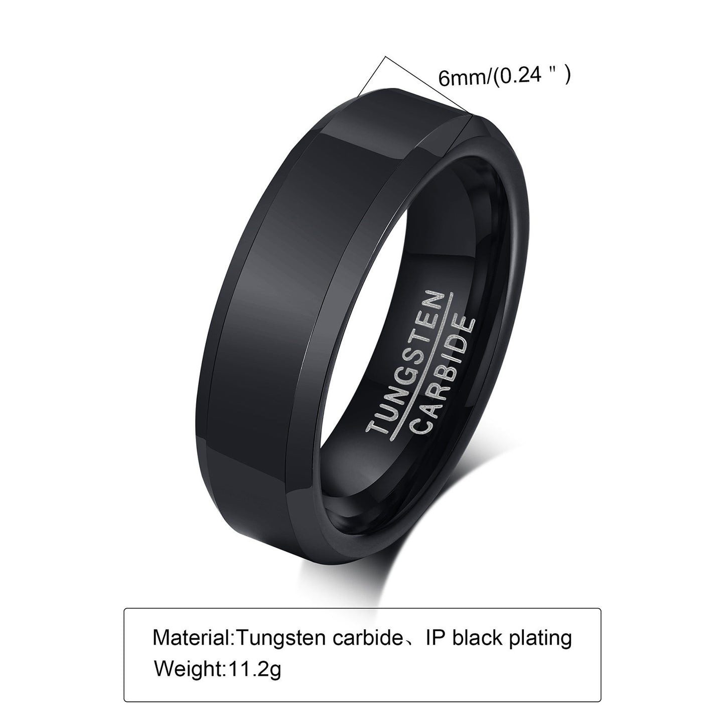 Kemstone Tungsten Carbide Ring for Men – Faceted Edge Gold Tone TCR-013