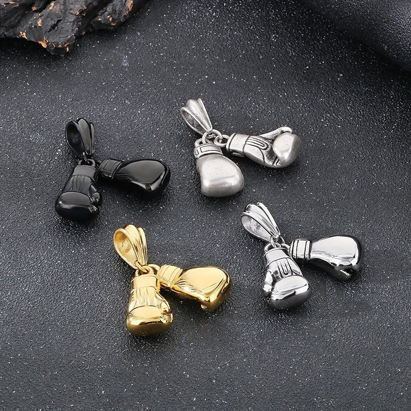 Kemstone Titanium Steel Boxing Glove Pendant – Heavyweight Fist Necklace for Men’s Street & Gym Style KP42085